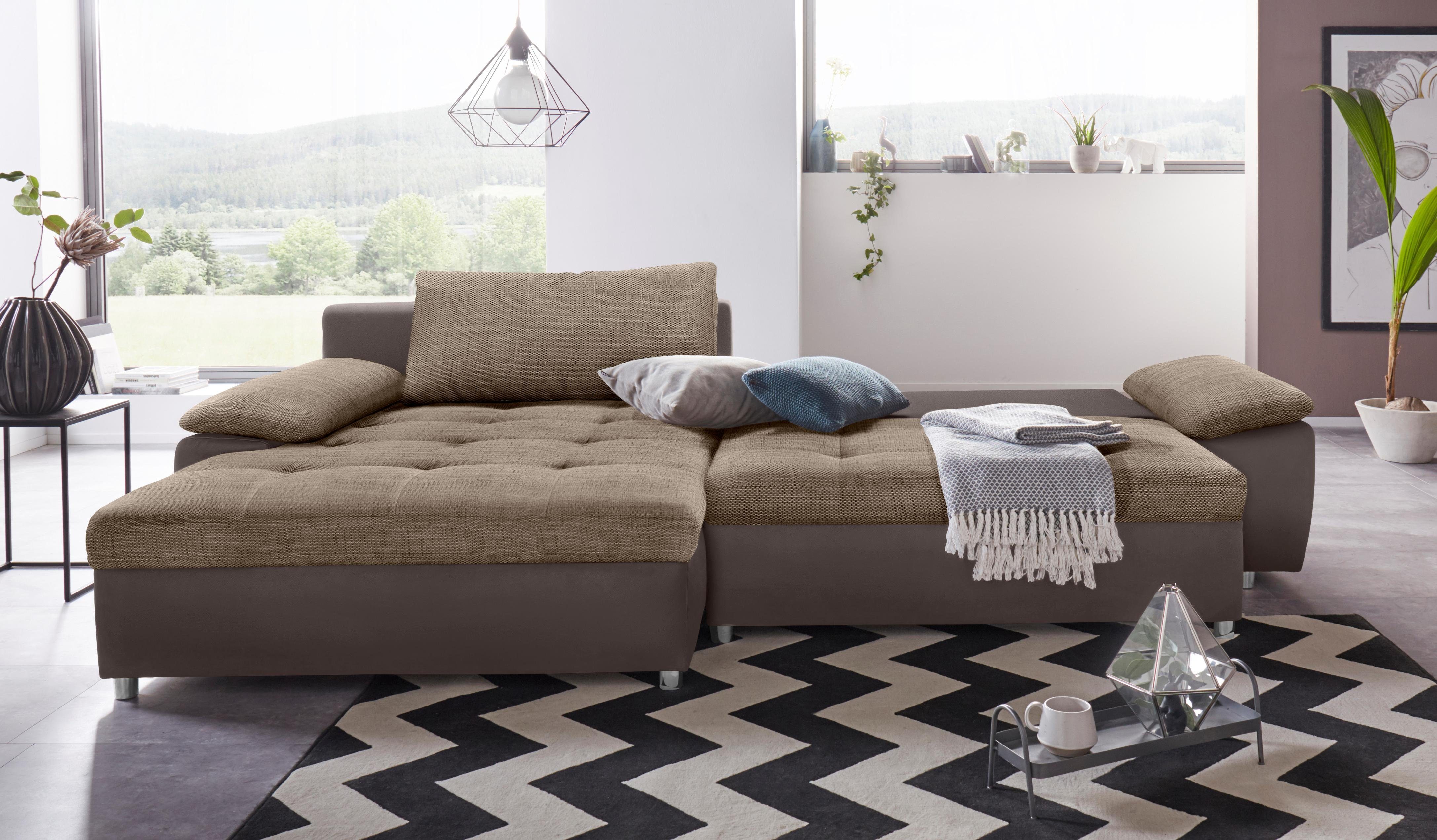 sit&more Ecksofa "Labene L-Form", wahlweise mit Bettfunktion und Bettkasten günstig online kaufen