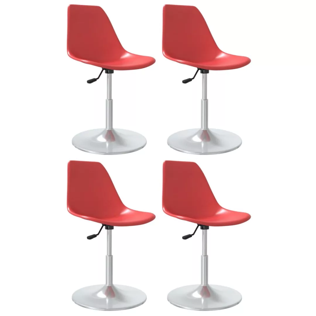 Vidaxl Esszimmerstühle 4 Stk. Drehbar Rot Pp günstig online kaufen