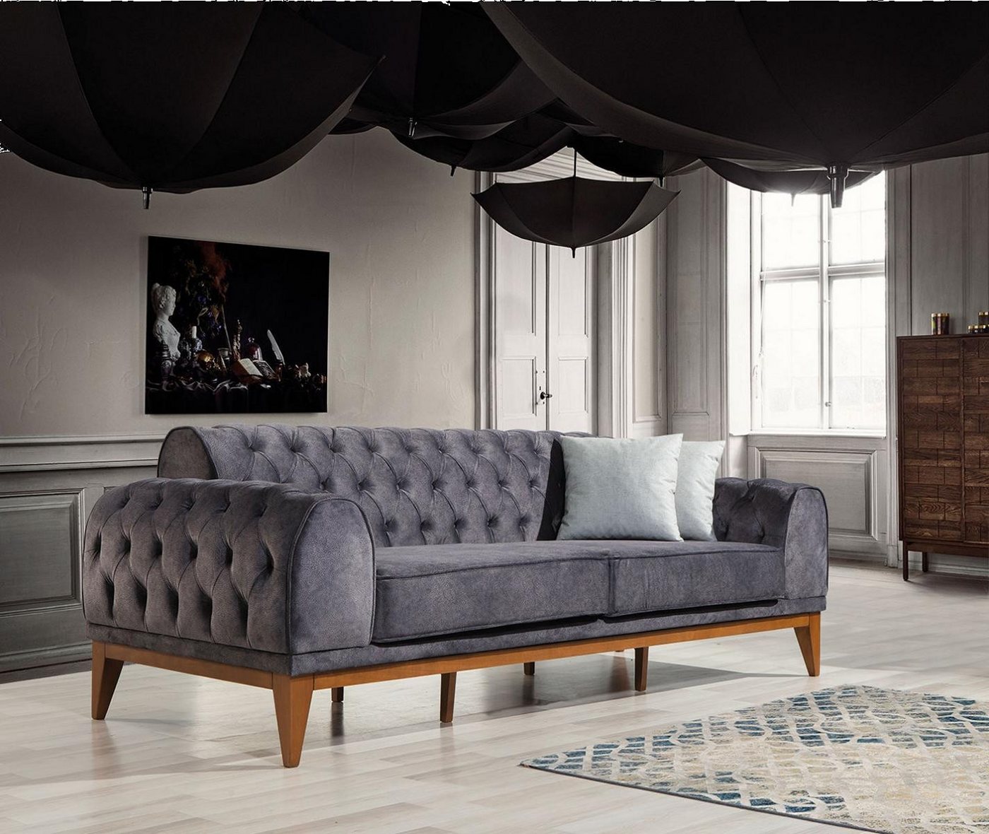 Xlmoebel Sofa Neues Textil Design 3-Sitzer Sofa Möbel - Dreisitzer Couch ne günstig online kaufen