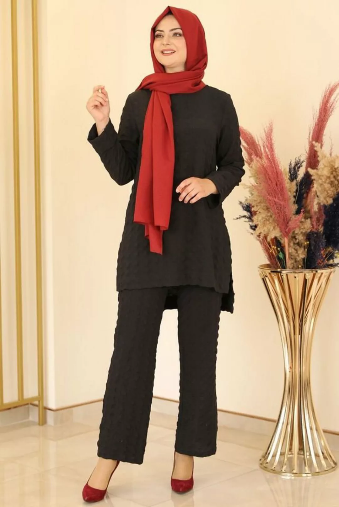 Modavitrini Hosenanzug Zweiteiler Damen Anzug Langarm Longblazer mit Hose M günstig online kaufen