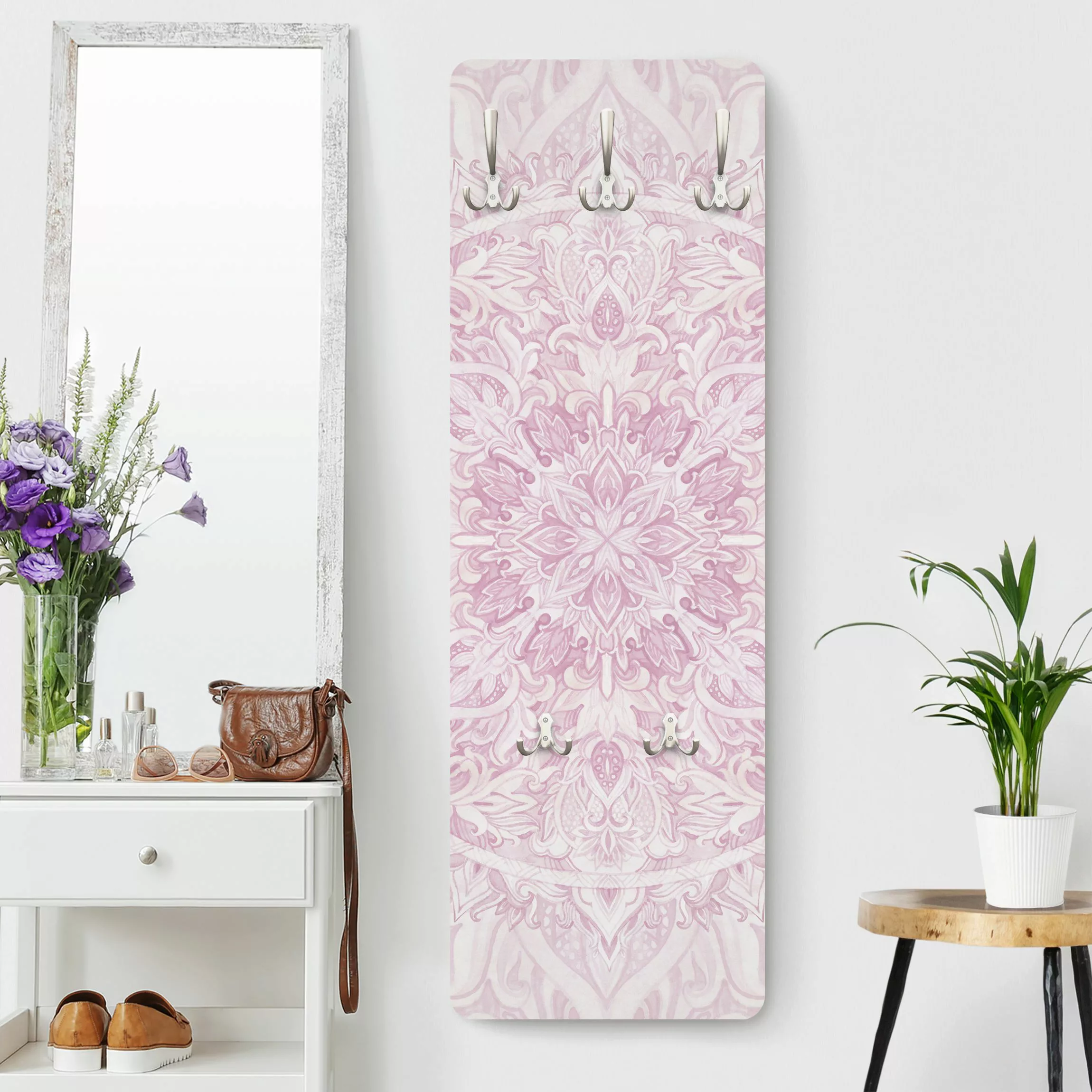 Wandgarderobe Mandala Aquarell Ornament rosa günstig online kaufen