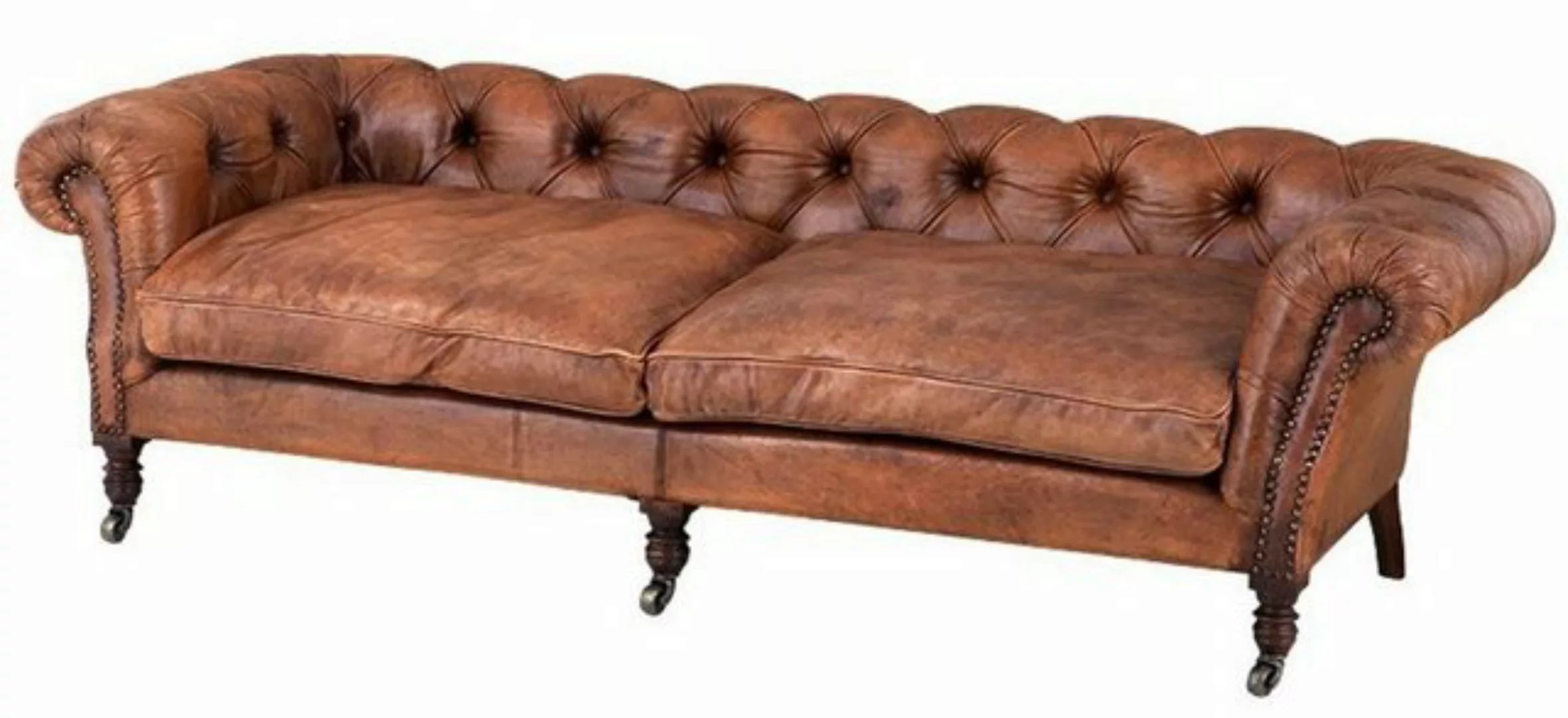 Casa Padrino Sofa Casa Padrino Luxus Echt Leder Sofa Vintage Leder Braun - günstig online kaufen