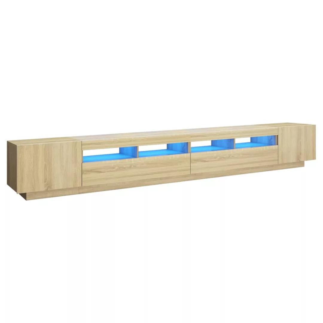 Tv-schrank Mit Led-leuchten Sonoma-eiche 300x35x40 Cm günstig online kaufen