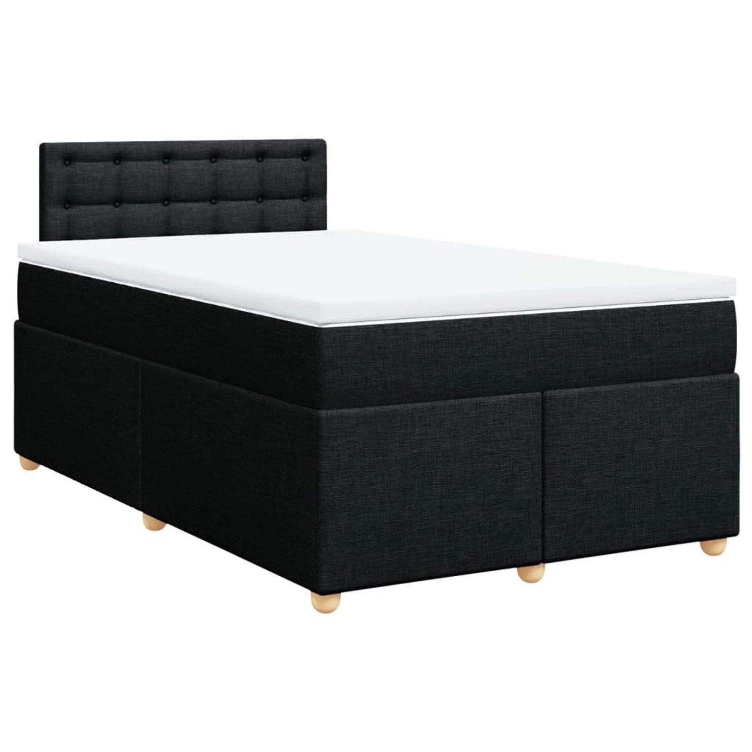 vidaXL Boxspringbett, Boxspringbett mit Matratze Schwarz 120x200 cm Stoff günstig online kaufen