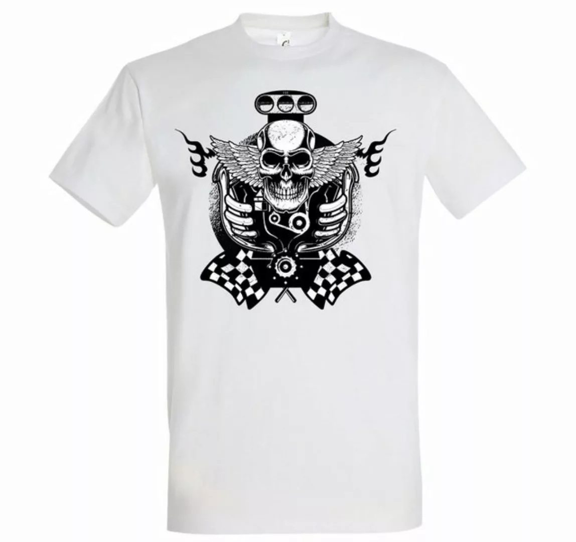 Youth Designz T-Shirt Motor Schädel Herren Shirt mit trendigem Frontprint günstig online kaufen