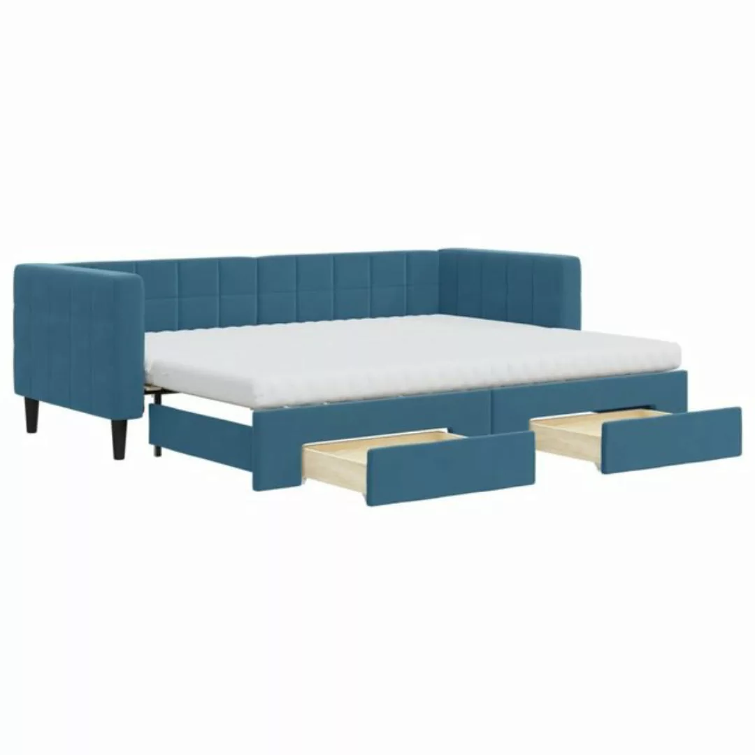 vidaXL Gästebett Gästebett Tagesbett Ausziehbar mit Schubladen Blau 80x200 günstig online kaufen