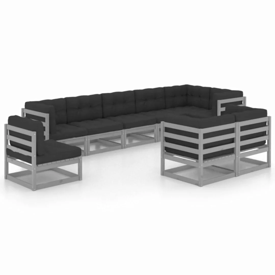 9-tlg. Garten-lounge-set Mit Kissen Kiefer Massivholz günstig online kaufen