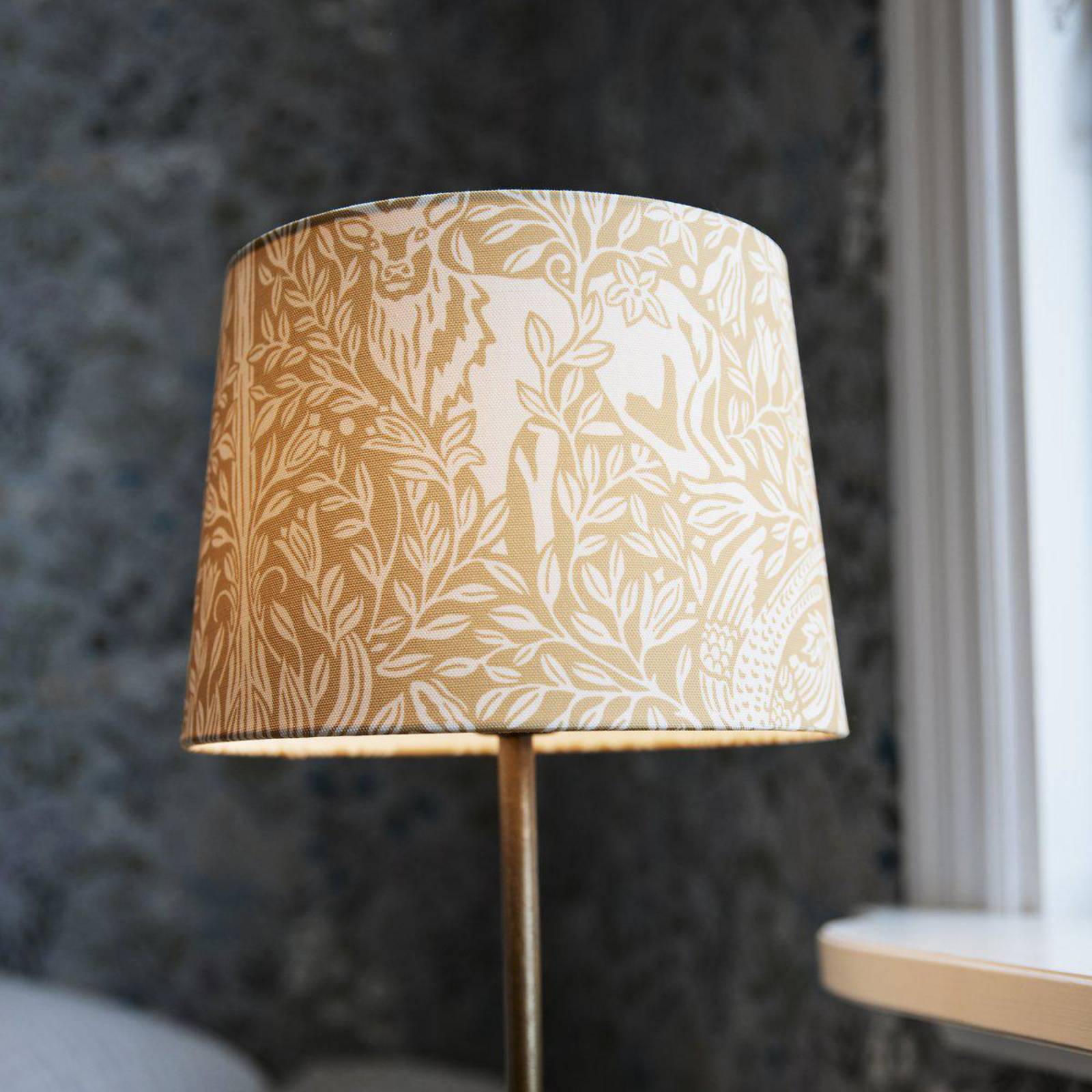 PR Home Tischlampe BASE ELDERTREE, gelb, Höhe 58 cm, Stoff günstig online kaufen
