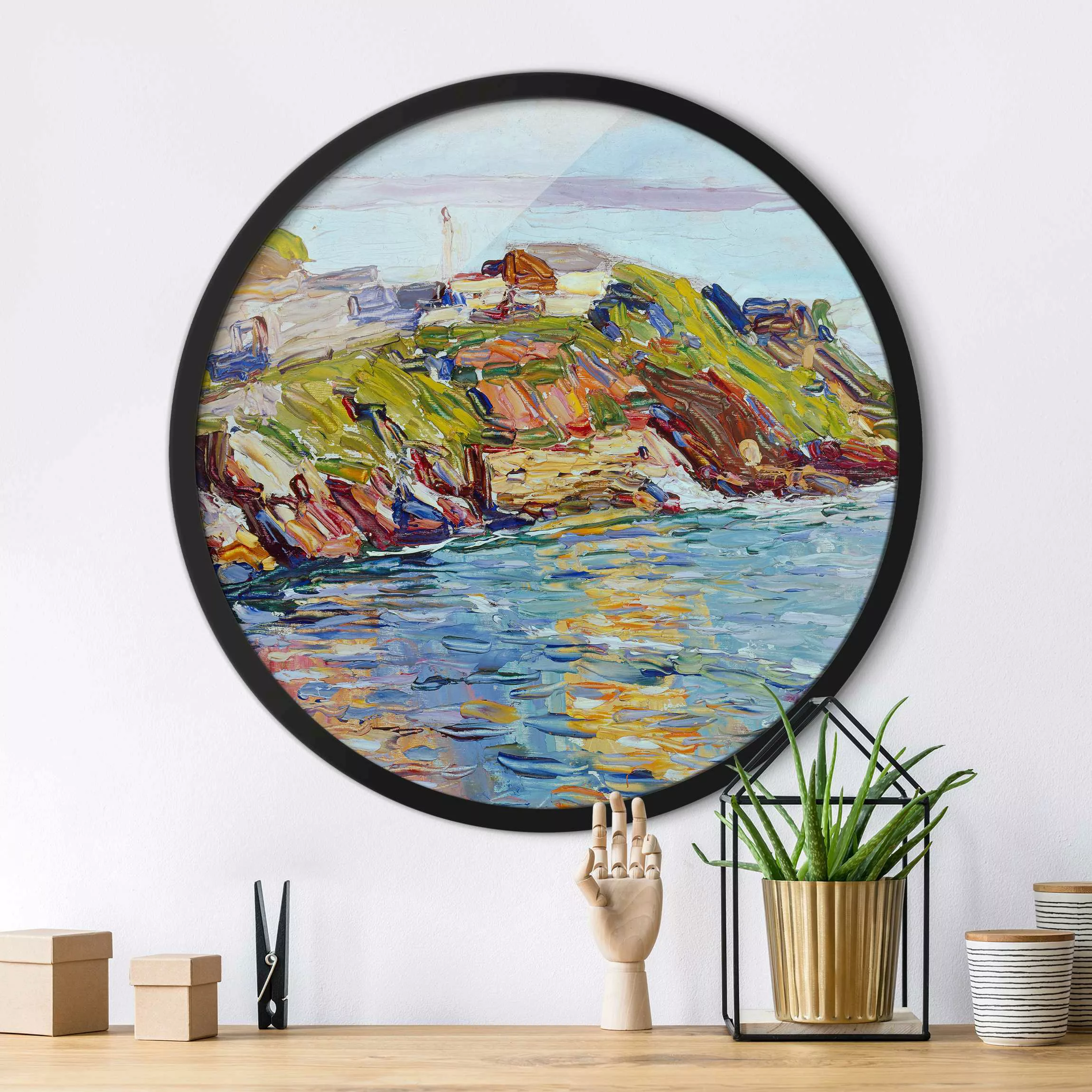 Rundes Gerahmtes Bild Wassily Kandinsky - Bucht Rapallo günstig online kaufen
