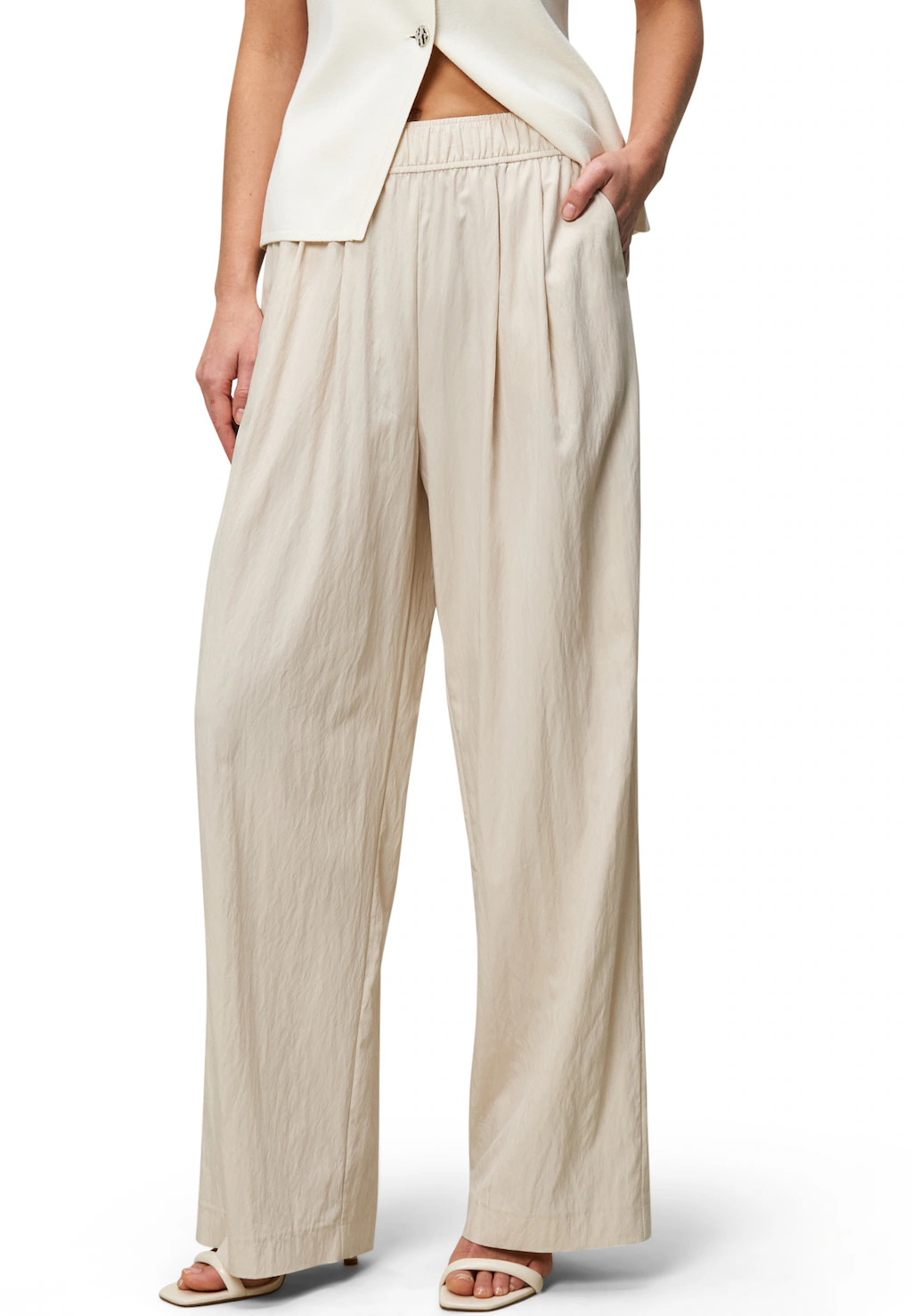 Zero Stoffhose "zero Damen Hose in Papertouch-Qualität 30 Inch", Falten günstig online kaufen
