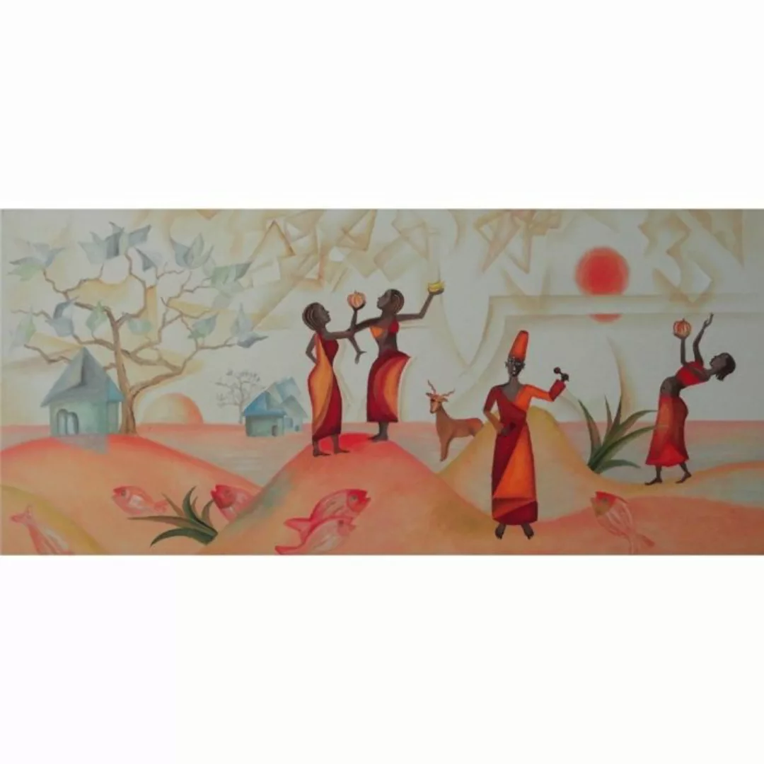 Original und Unikat: Handgemaltes ?lgem?lde AFRIKANISCHER TANZ 65 x 140cm günstig online kaufen