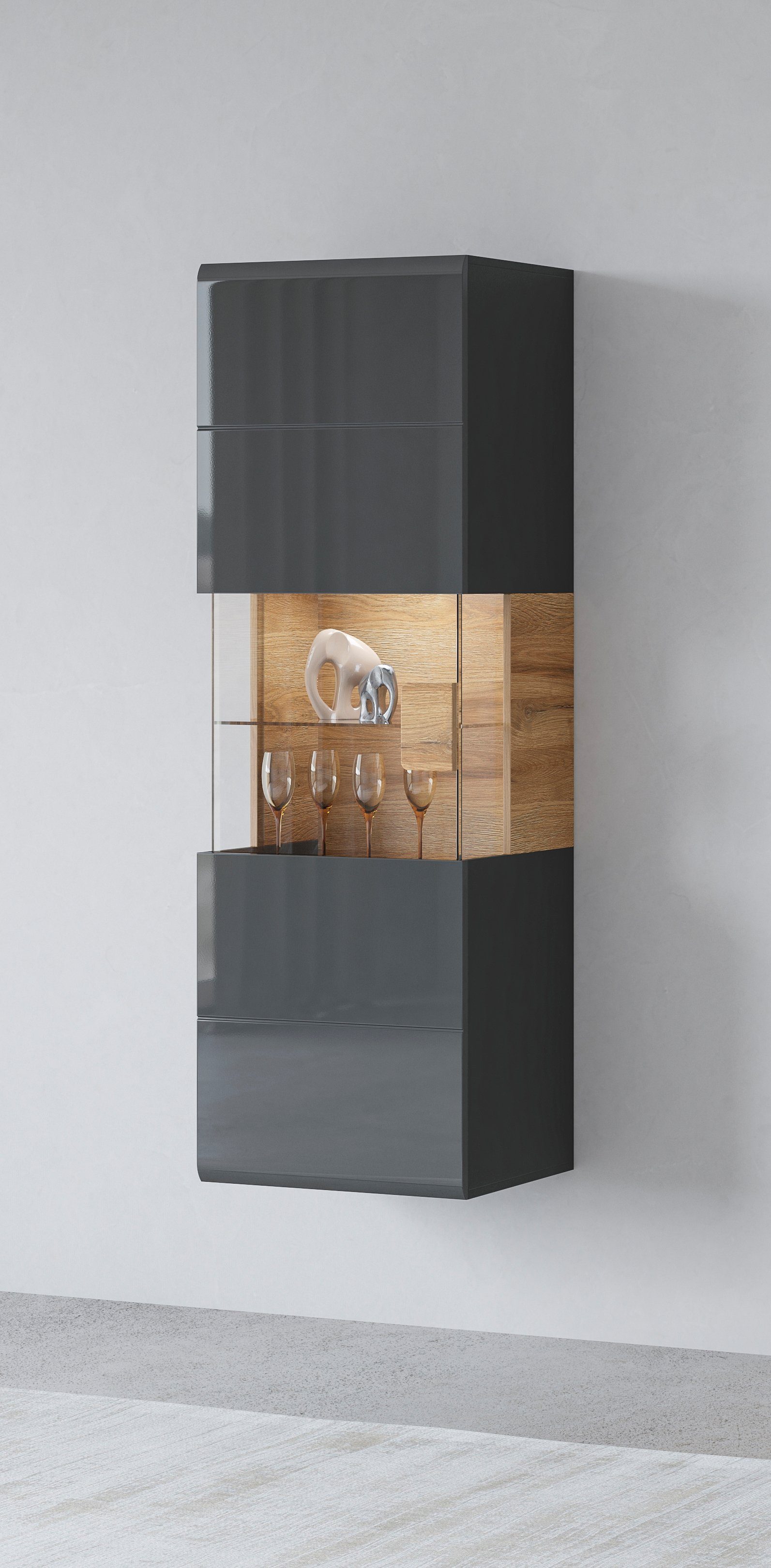 INOSIGN Hängevitrine "Toledo,Höhe 159 cm trendige Glasvitrine mit dekorativ günstig online kaufen