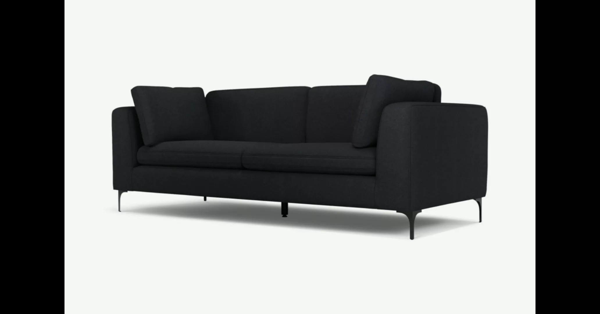 Monterosso 3-Sitzer Sofa, dunkles Schiefergrau und Schwarz - MADE.com günstig online kaufen