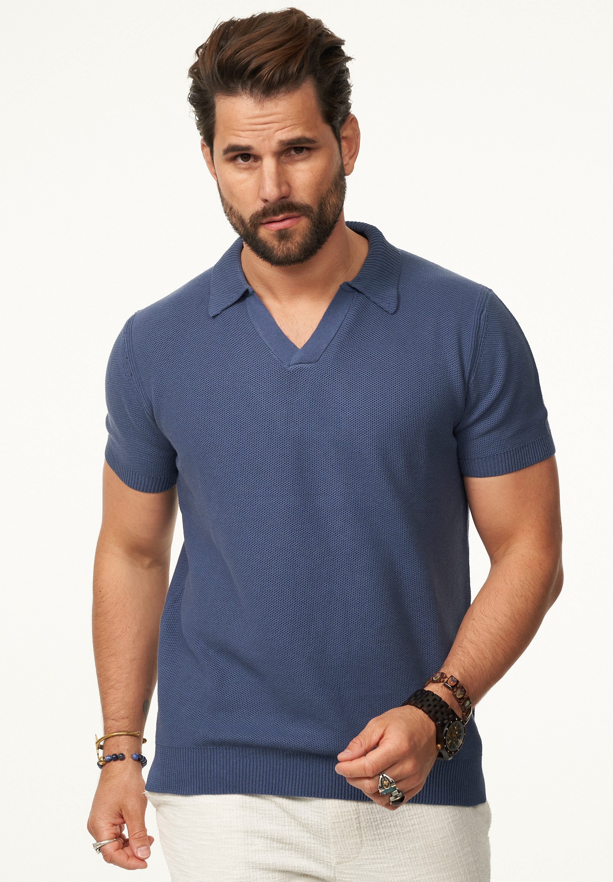 SOULSTAR Poloshirt mit offenem Kragen Herren günstig online kaufen