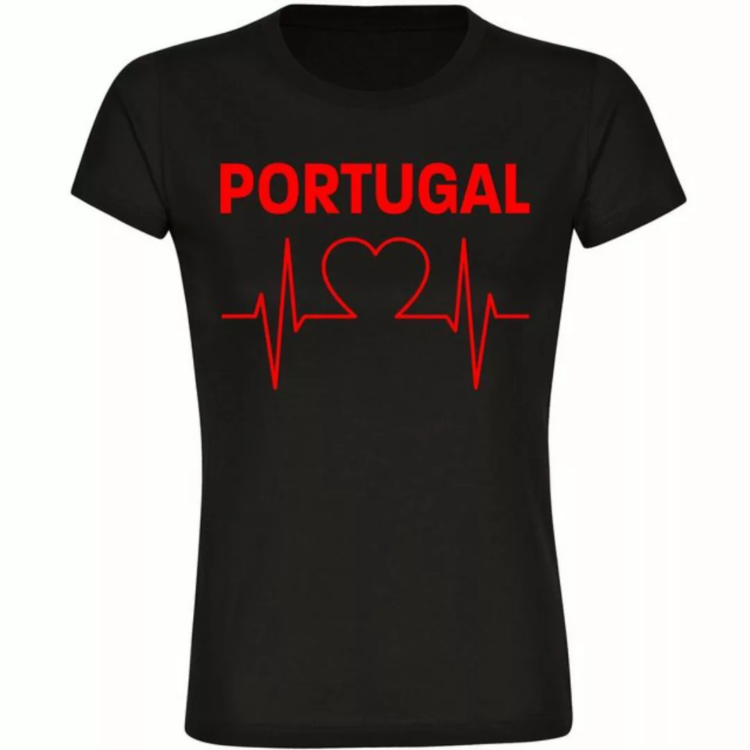 multifanshop T-Shirt Damen Portugal - Herzschlag - Frauen günstig online kaufen