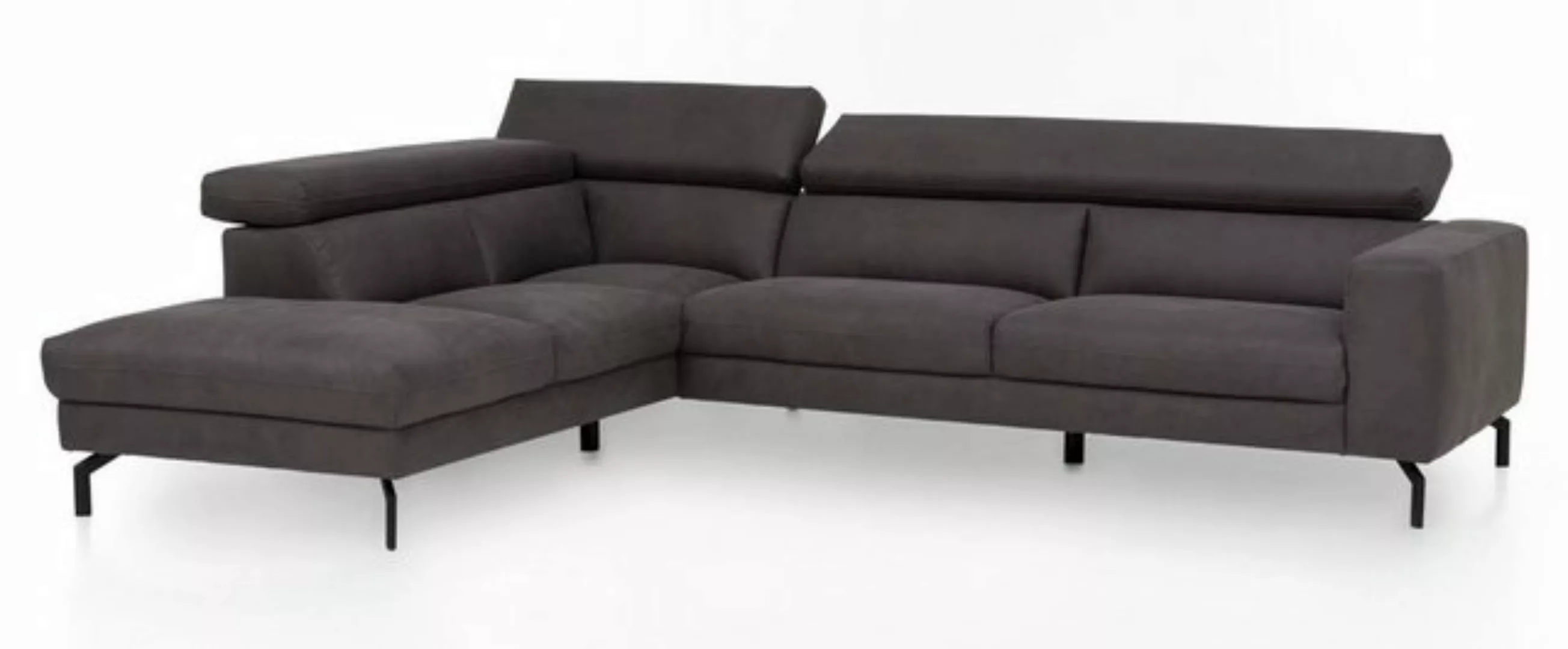 Feldmann-Wohnen Ecksofa Chenna, Chennai 1 Teile, 284x233x76-96cm dunkelgrau günstig online kaufen