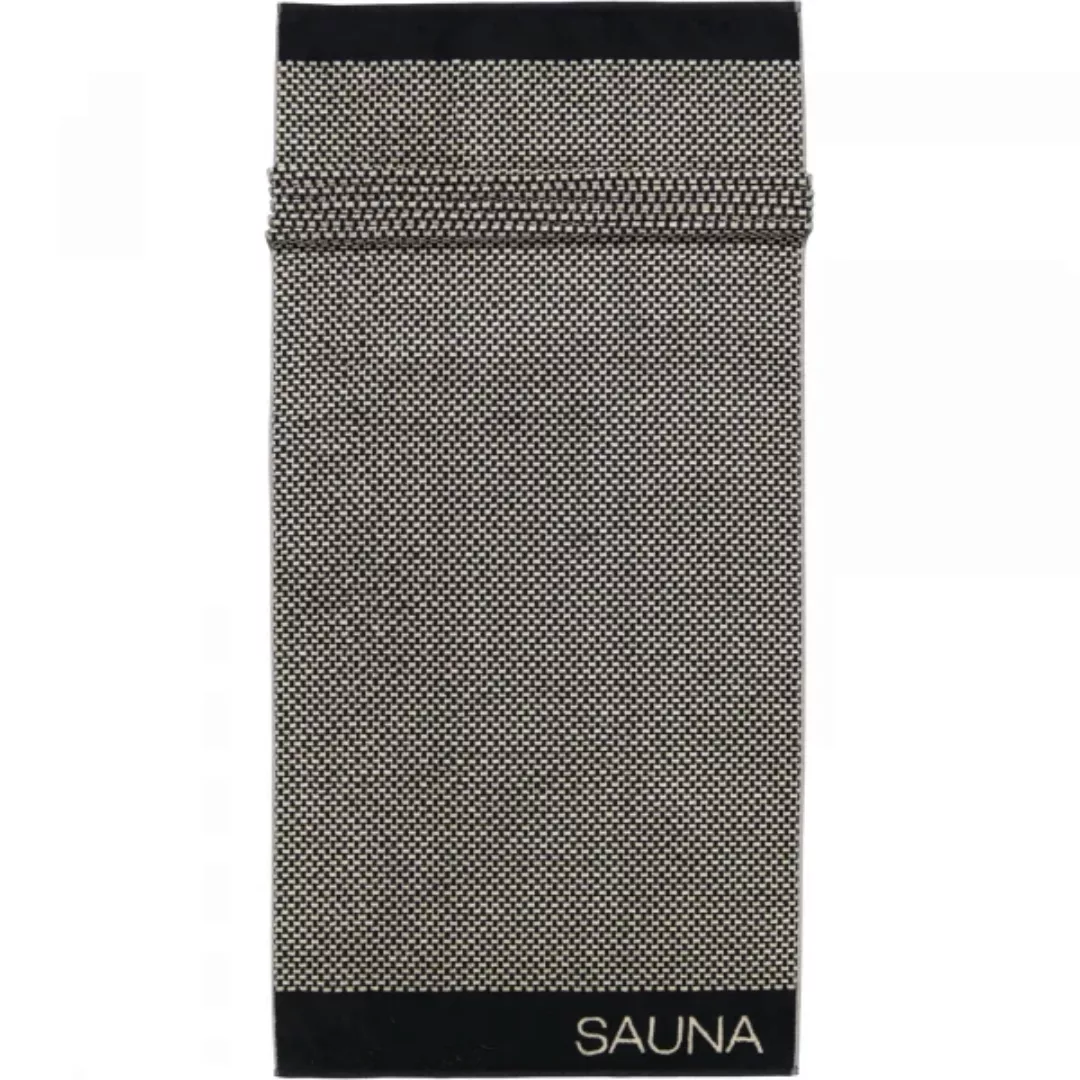 Cawö Saunatuch Natural Allover 6220 80x200 cm - Farbe: natur-schwarz - 39 günstig online kaufen