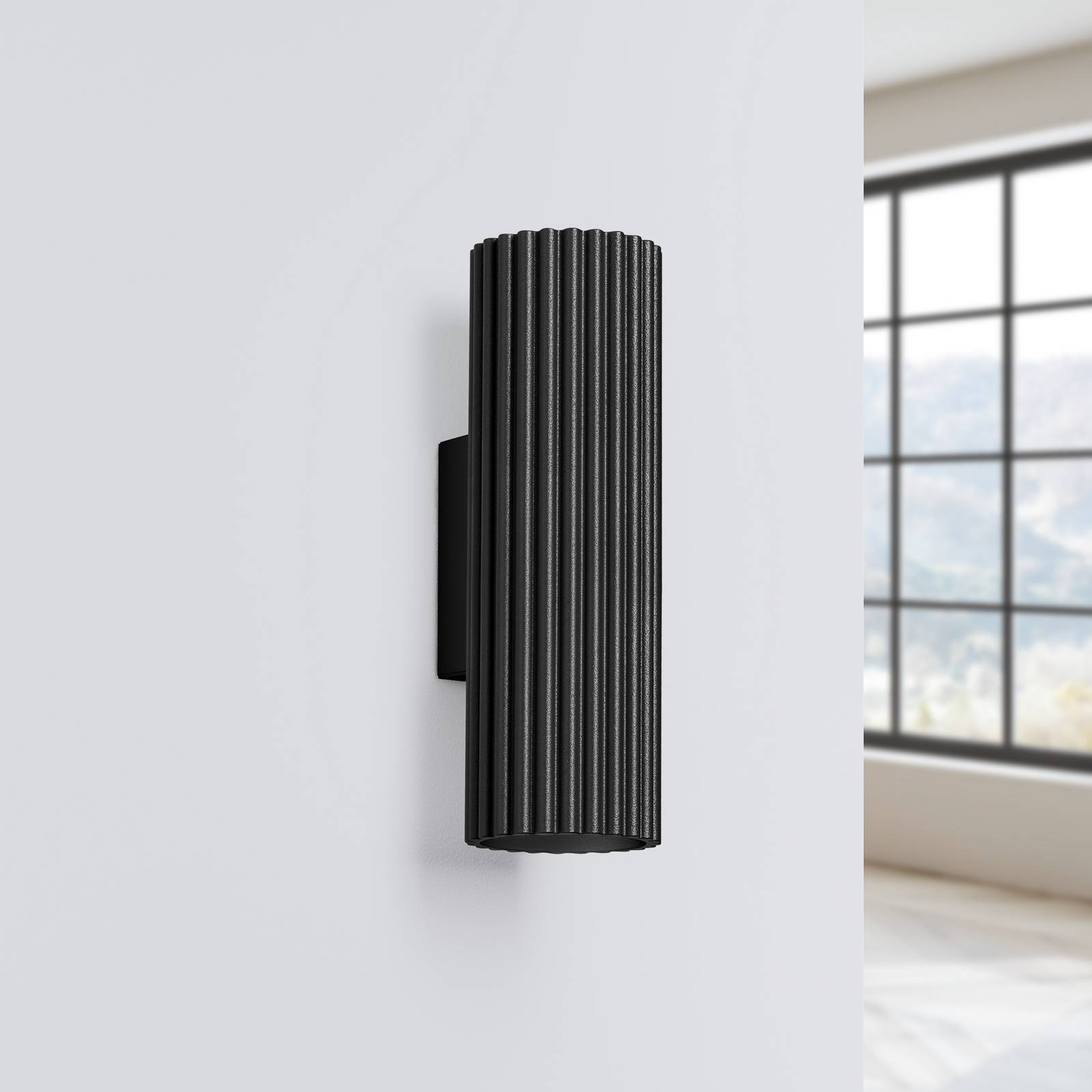 Wandleuchte Karbon, weiß, Höhe 20 cm, Aluminium, 2-flg. günstig online kaufen