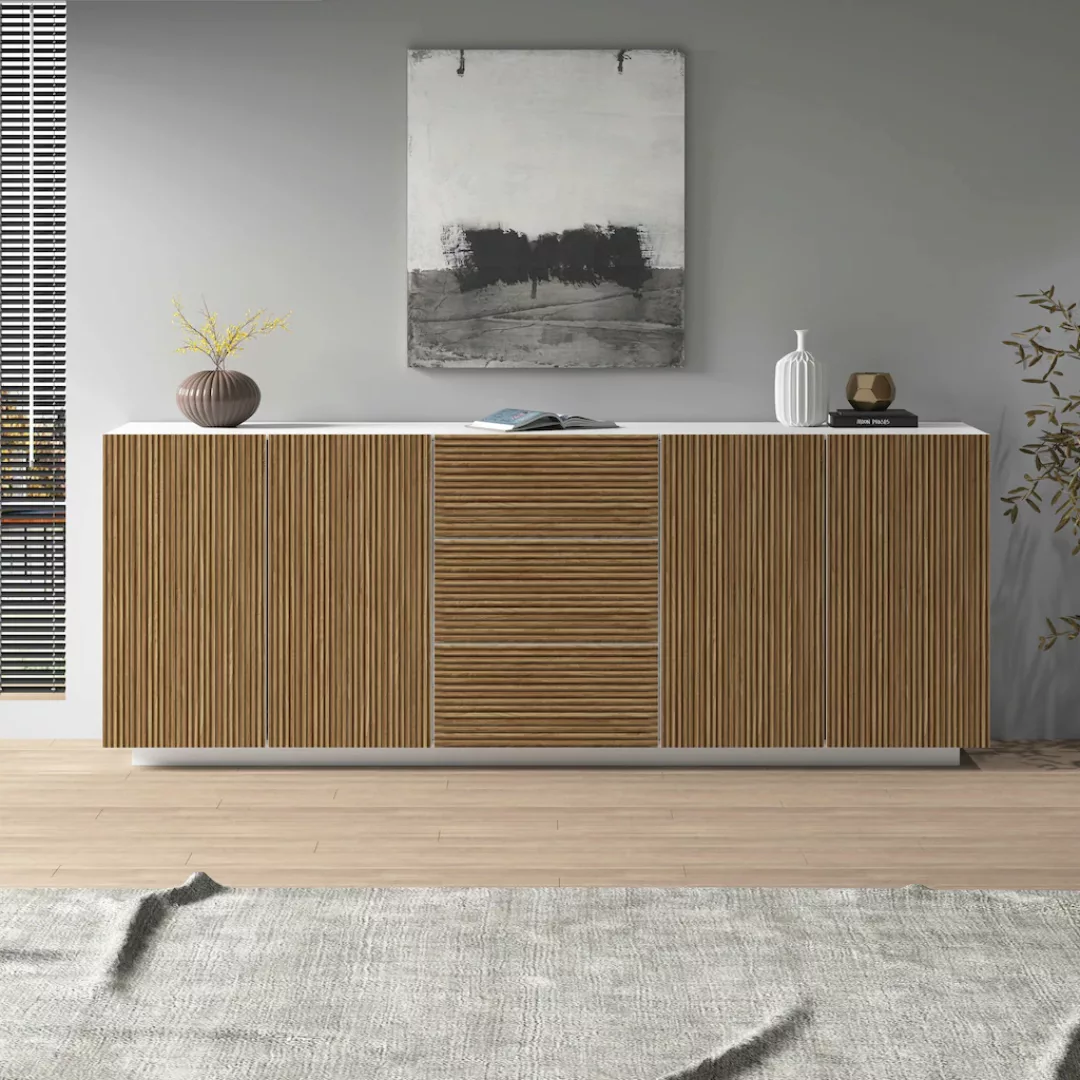 INOSIGN Sideboard "Vega Sideboard,Kommode,220 cm", mit 4 Türen und 3 Schubl günstig online kaufen