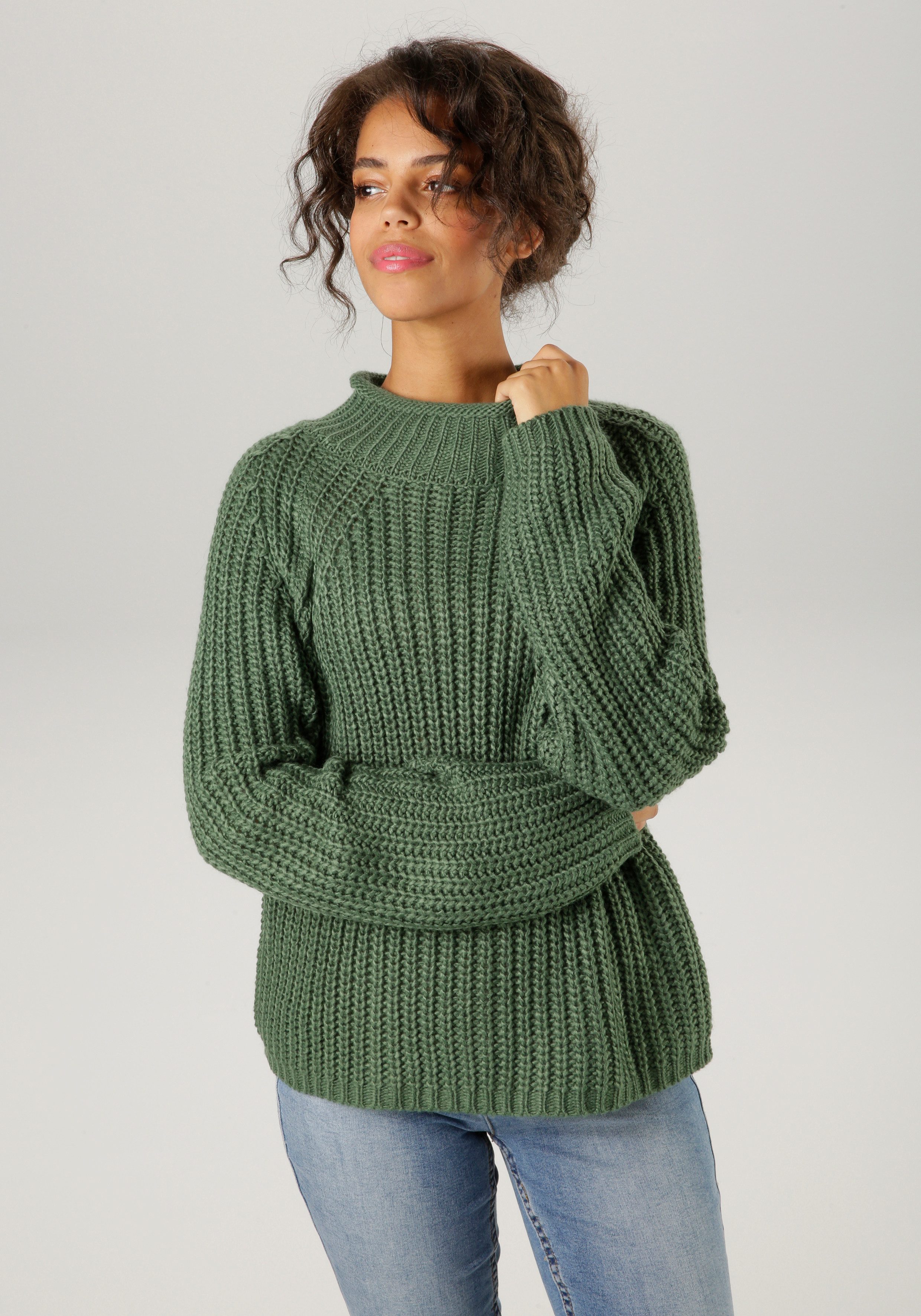 Aniston CASUAL Strickpullover mit Rollkante am günstig online kaufen