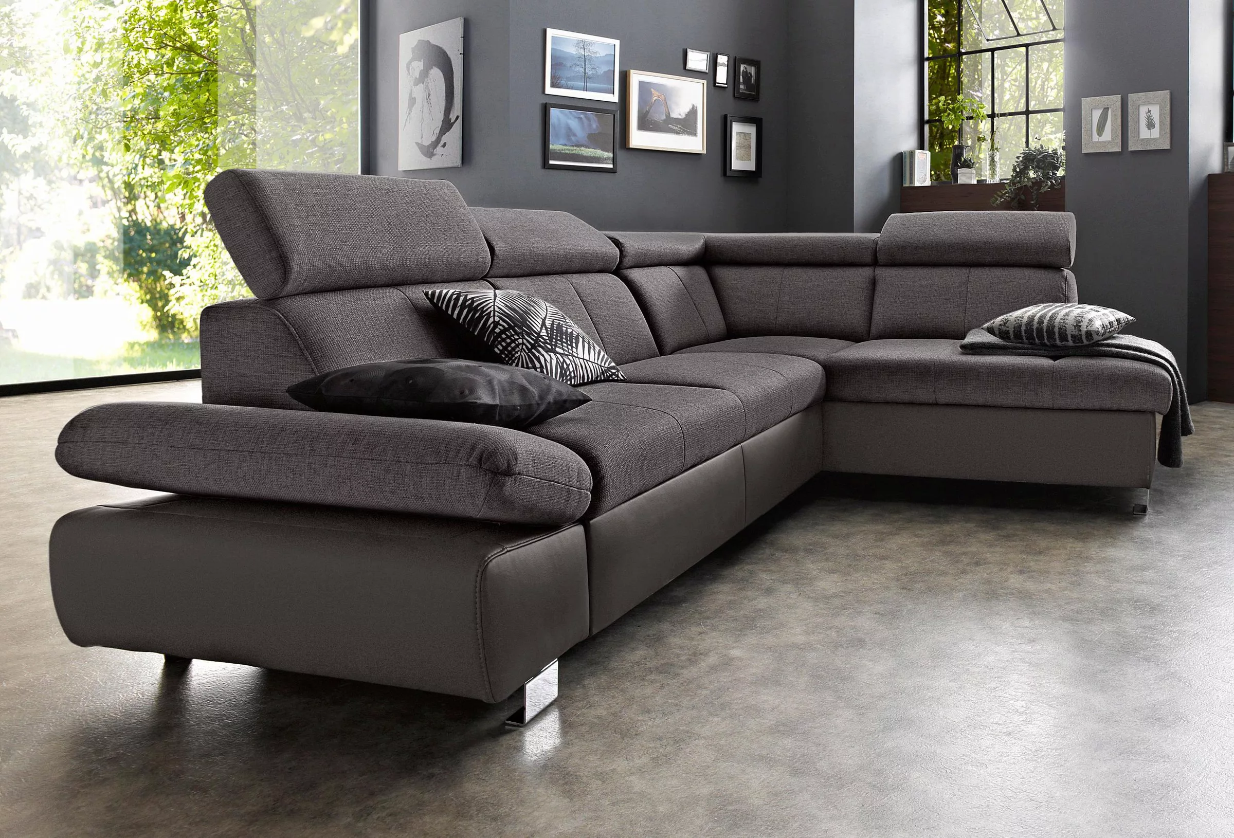 exxpo - sofa fashion Ecksofa "Happy, inkl. Kopf- und Armteilverstellung, L- günstig online kaufen