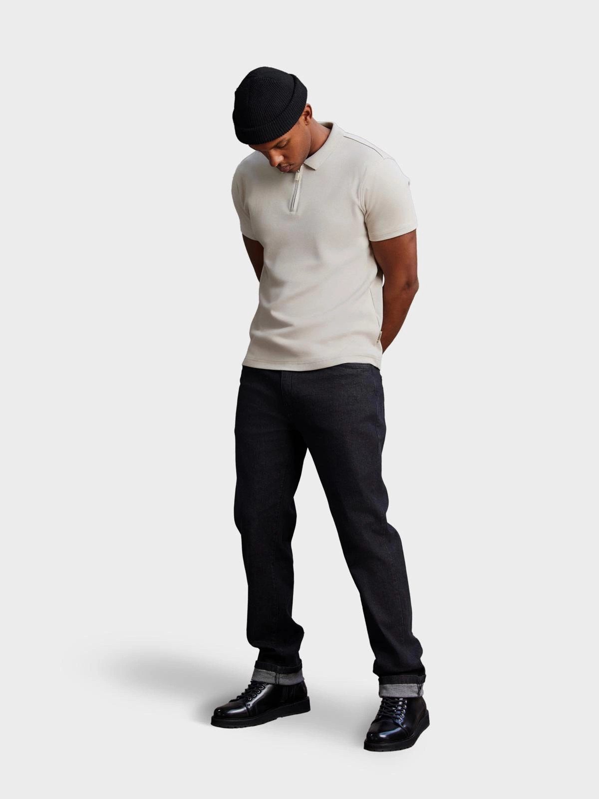 OMBRE Poloshirt Herren-Poloshirt mit Reißverschlusskragen günstig online kaufen