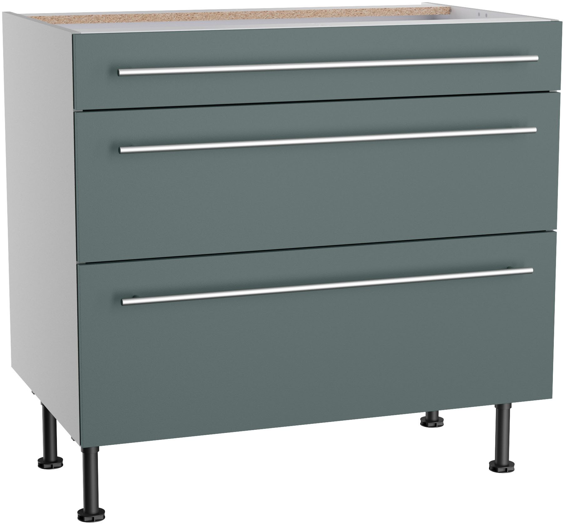 KOCHSTATION Unterschrank "KS-Bern2", Breite 90 cm, 1 Schubkasten, 2 Auszüge günstig online kaufen