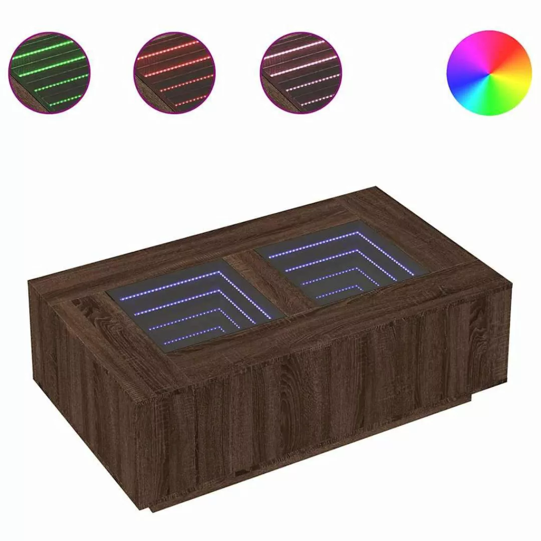 vidaXL Couchtisch Couchtisch mit Infinity-LED Braun günstig online kaufen