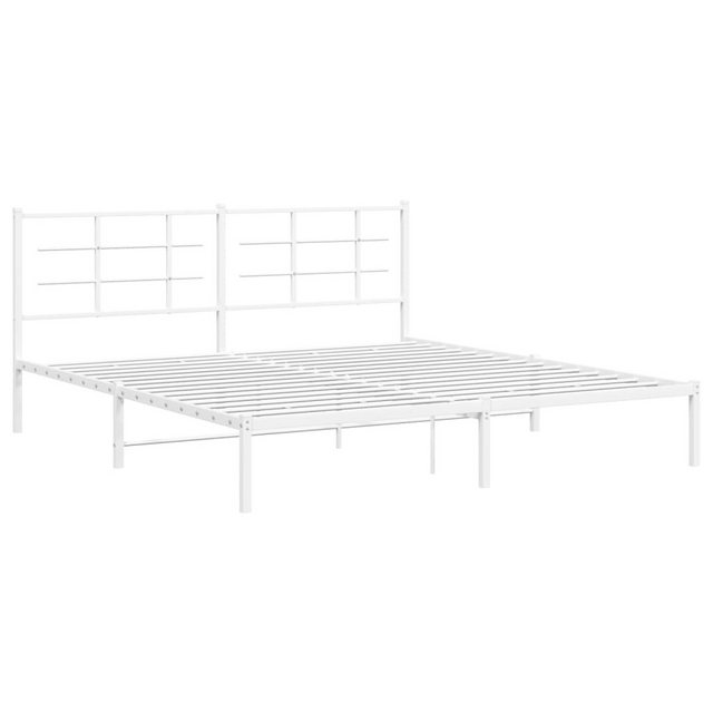 vidaXL Bett Bettgestell mit Kopfteil Metall Weiß 180x200 cm günstig online kaufen