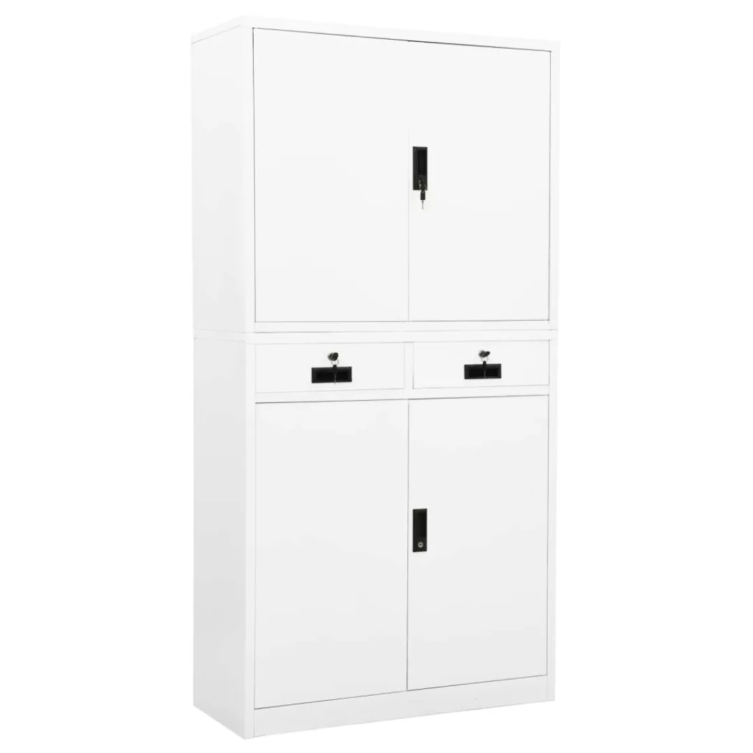 Büroschrank Weiß 90x40x180 Cm Stahl günstig online kaufen