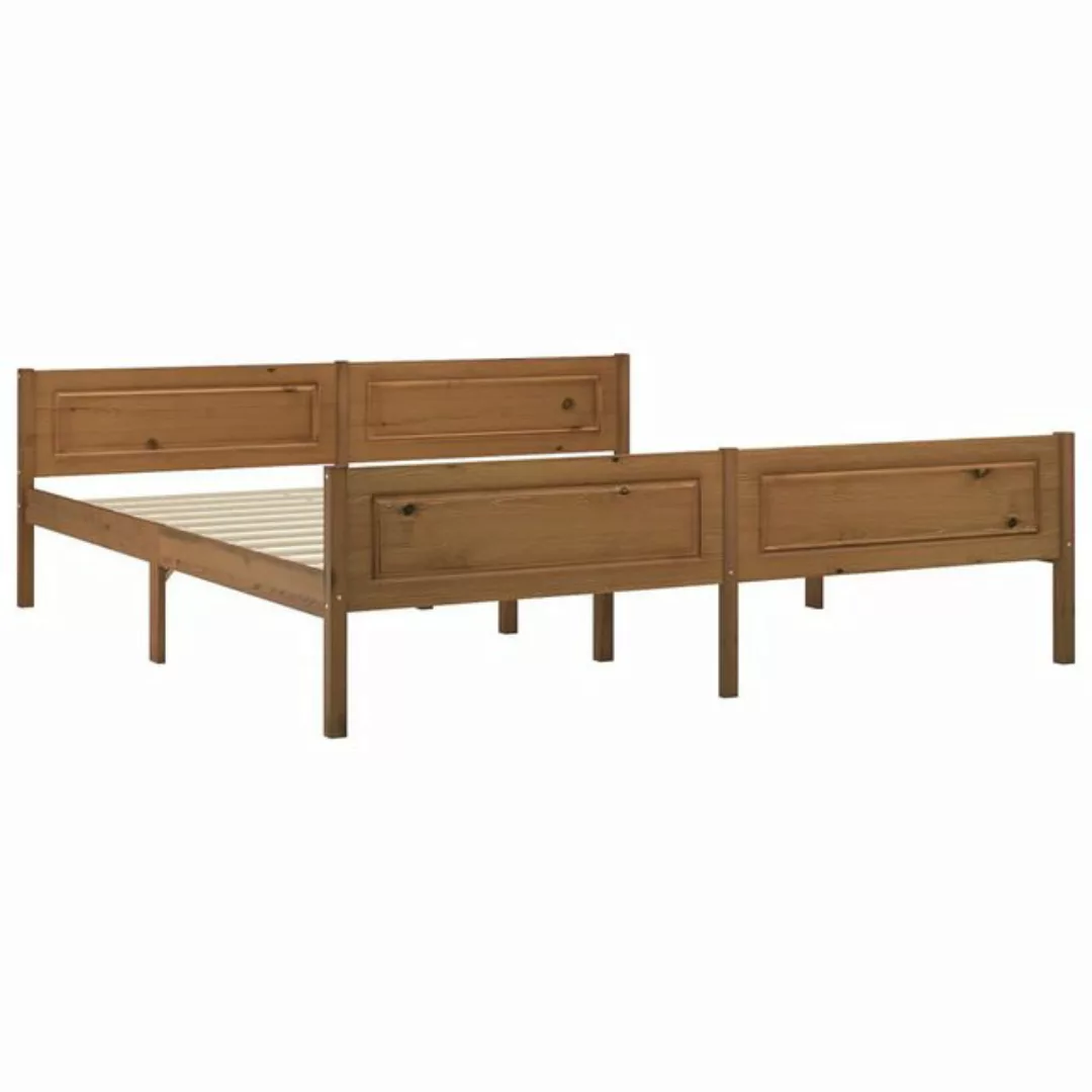 vidaXL Bettgestell Massivholzbett Kiefer Honigbraun 180x200 cm Doppelbett B günstig online kaufen