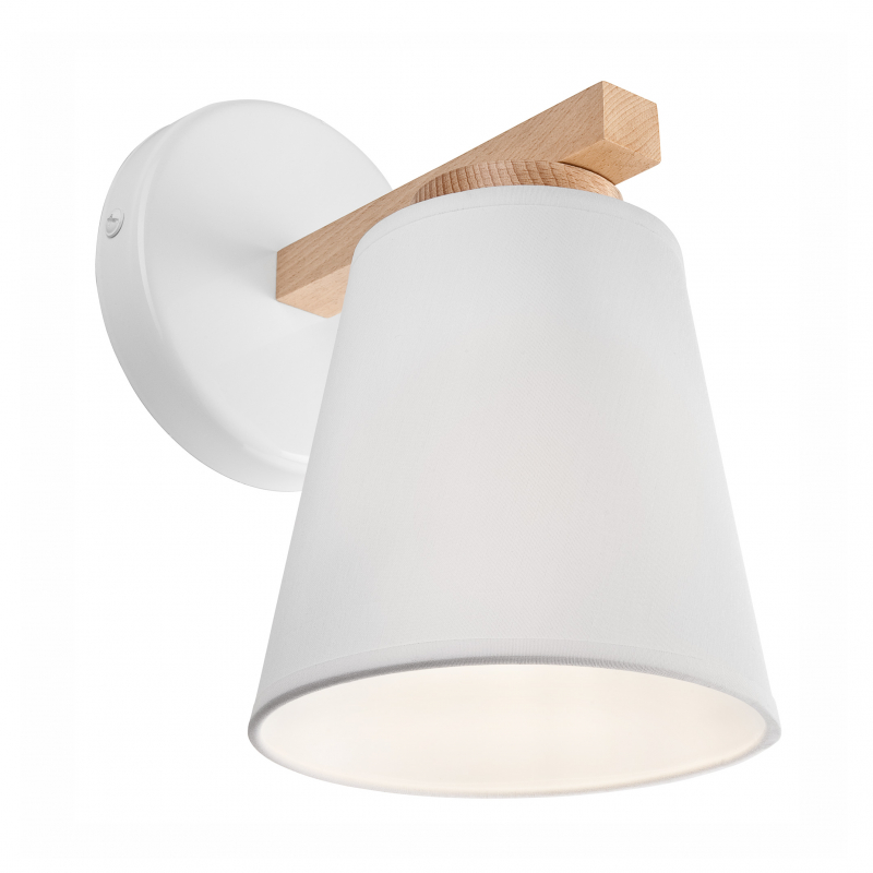 Wandlampe Canditia aus Holz mit Textilschirm günstig online kaufen