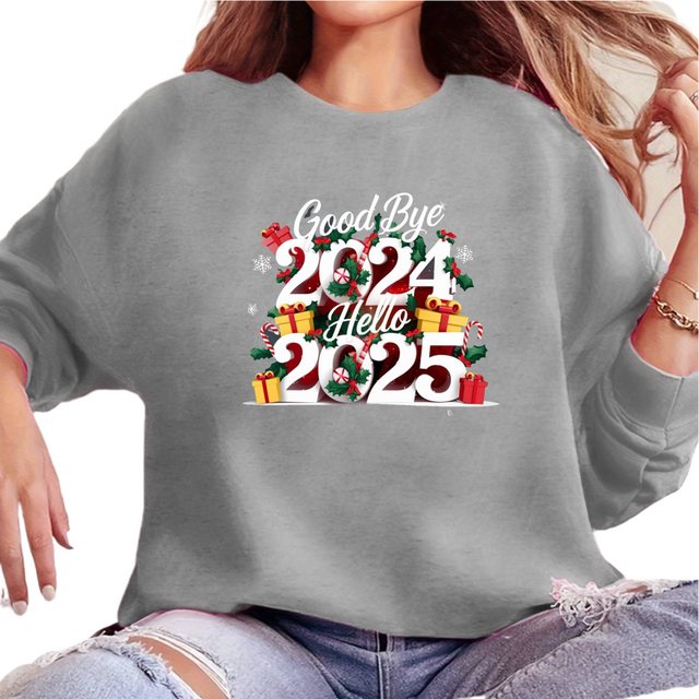 MC Star Sweatshirt Neujahrs-Sweatshirt Weihnachts Sweatshirt Damen Weihnach günstig online kaufen