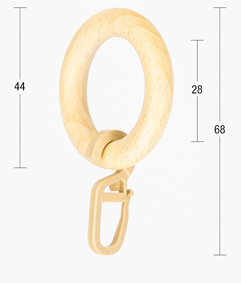 GARESA Gardinenring Holzring mit Haken, Gardinenstangen, günstig online kaufen
