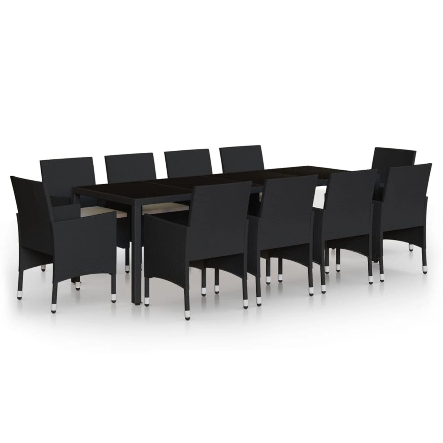 vidaXL 11-tlg Garten-Essgruppe Poly Rattan Schwarz Modell 11 günstig online kaufen