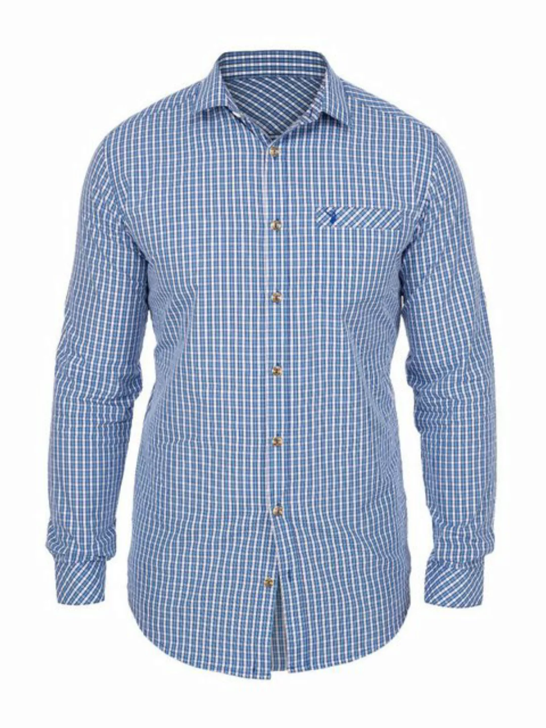 Spieth & Wensky Karohemd Hemd NEPTUN blau (Slim Fit) günstig online kaufen