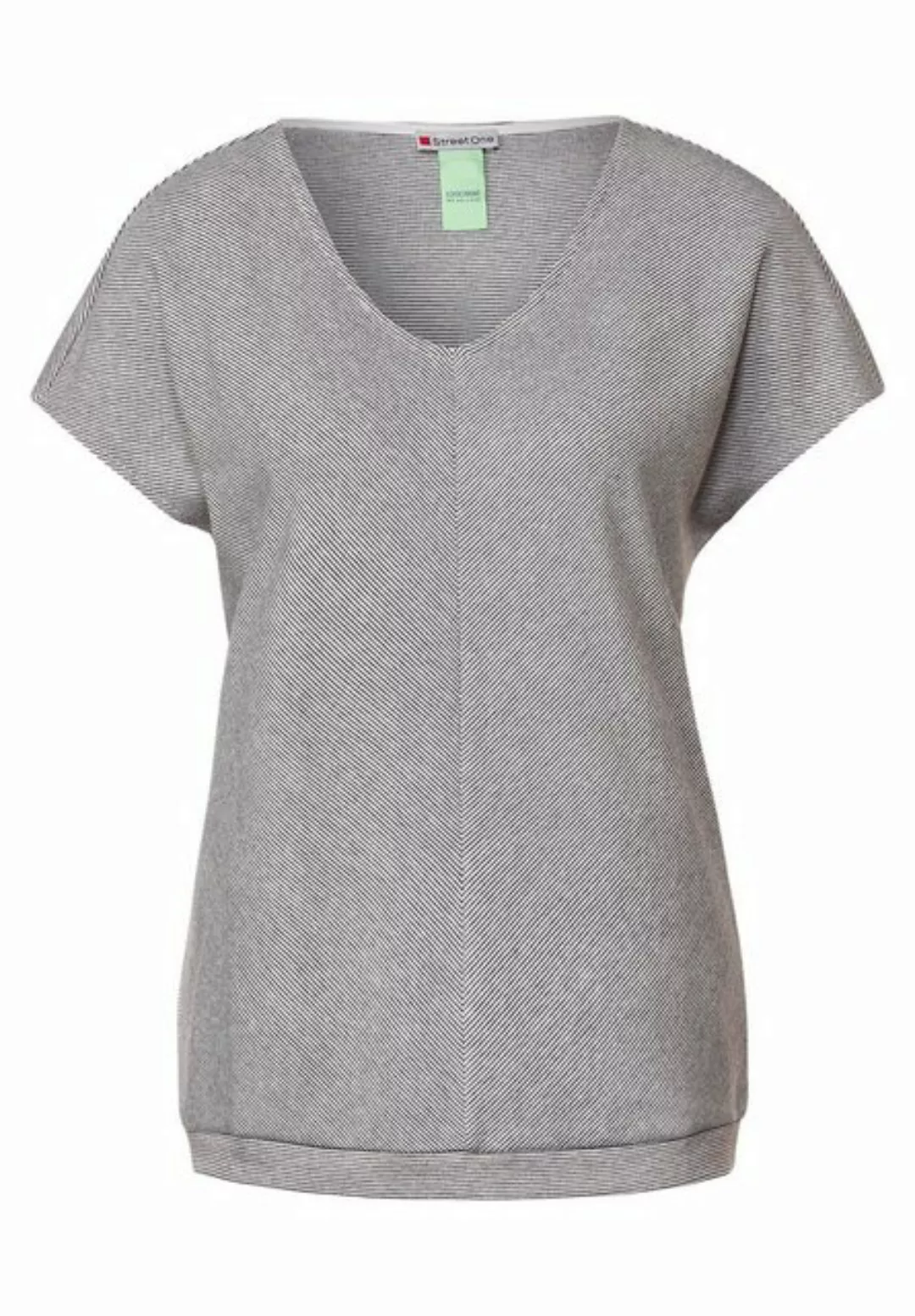 STREET ONE V-Shirt, aus softem Materialmix günstig online kaufen