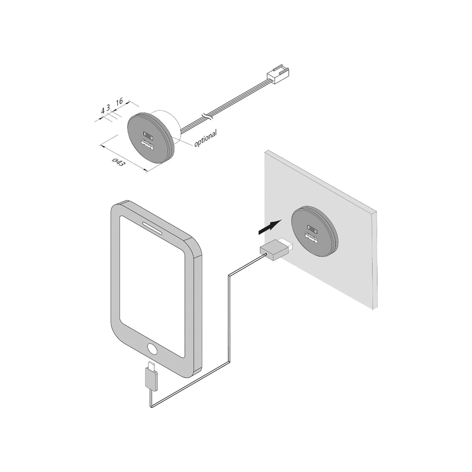 Steckdose USB-A + USB-C, weiß, Möbeleinbau, 24V-Eingang, 20W günstig online kaufen