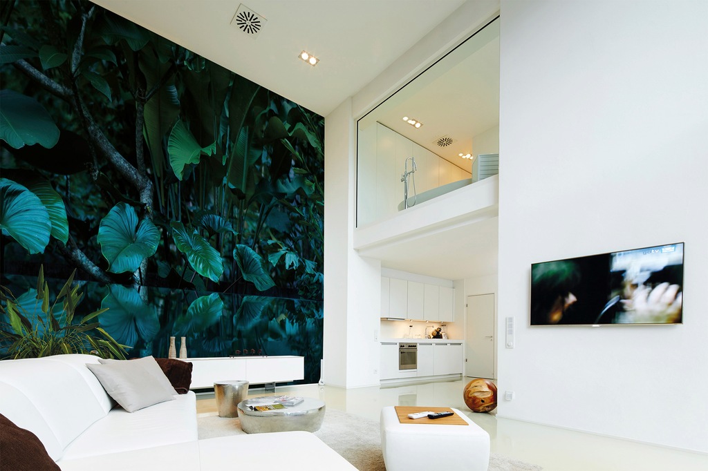 Fototapete Dschungel Regenwald Palmen Wasser Grün 3,50 m x 2,55 m FSC® günstig online kaufen