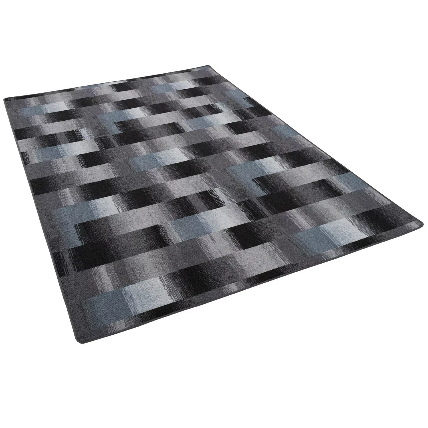 Snapstyle Designer Velour Teppich Mystic Karo Blau Grau 140x200cm günstig online kaufen