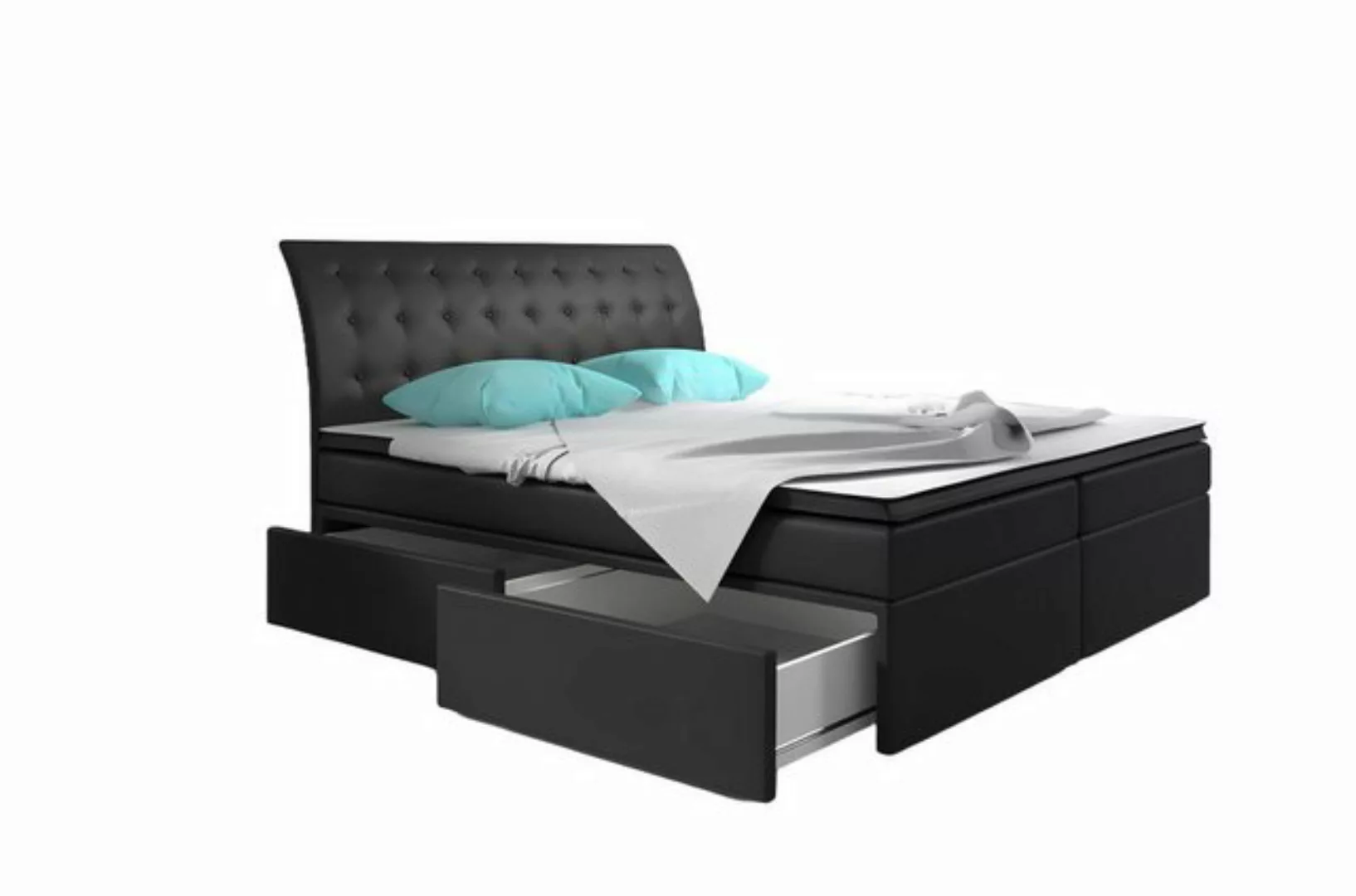 JVmoebel Bett, Boxspringbett Betten Bett Polster Kunstleder Designer Hotel günstig online kaufen