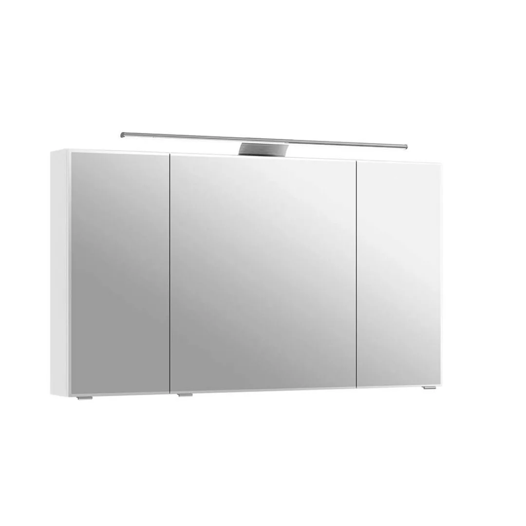 Bad Spiegelschrank, 120cm, mit LED-Aufsatzleuchte in weiß Glanz SOLINGEN-66 günstig online kaufen