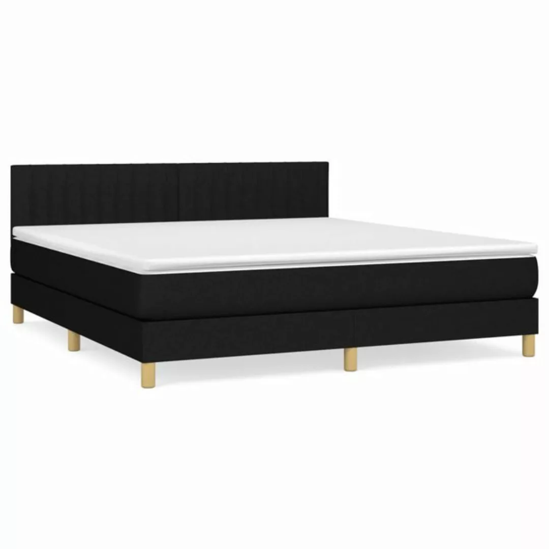 vidaXL Boxspringbett Boxspringbett mit Matratze Schwarz 180x200 cm Stoff Be günstig online kaufen