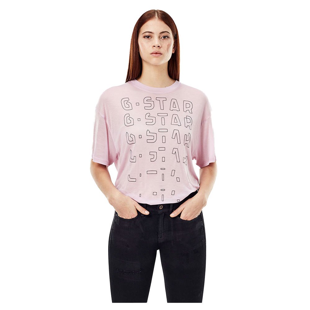 G-star Sheer Faded Graphic Kurzärmeliges T-shirt XS Lavender Pink günstig online kaufen