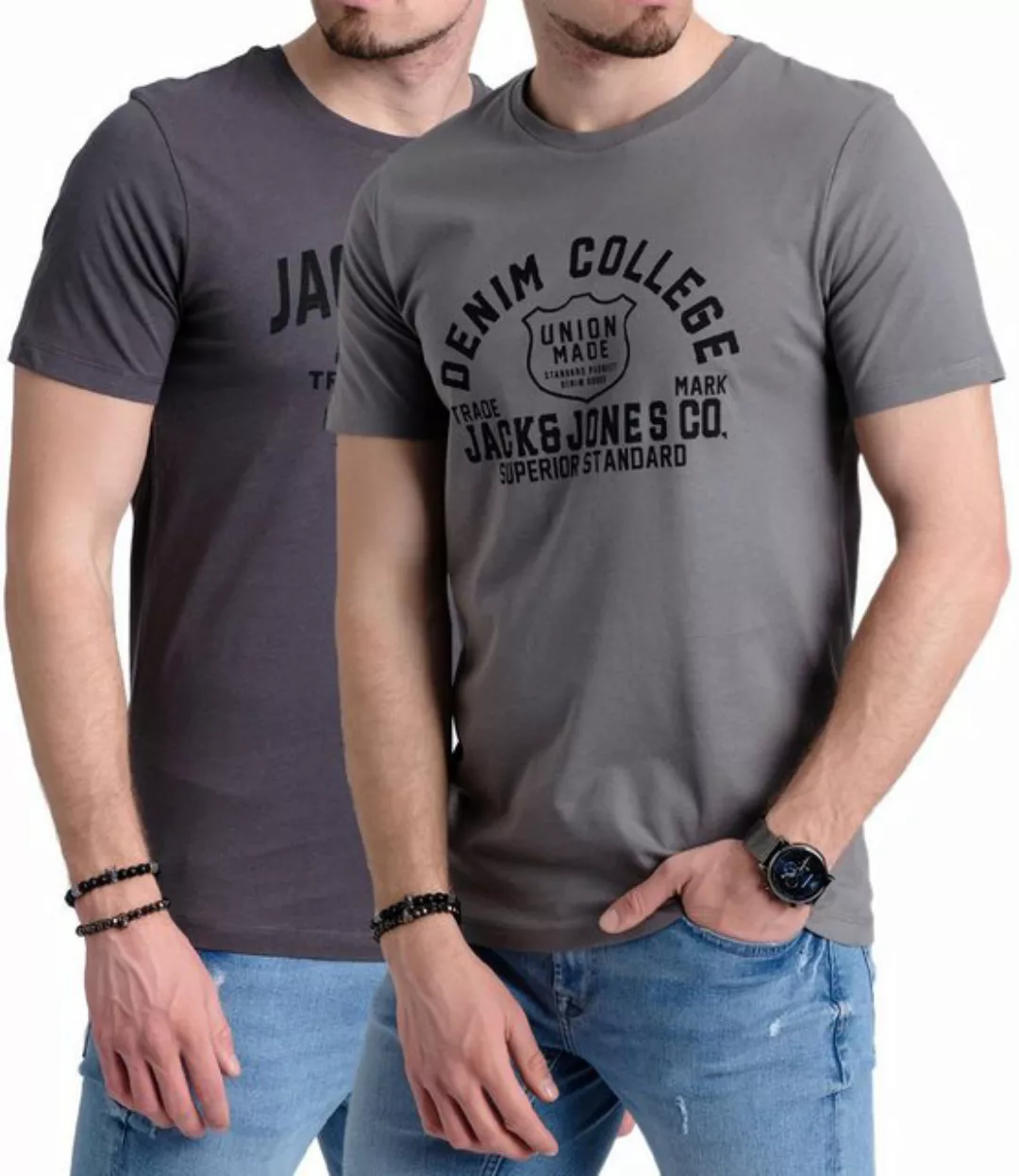 Jack & Jones Print-Shirt (Set) Doppelpack Logo T-Shirt aus Baumwolle günstig online kaufen