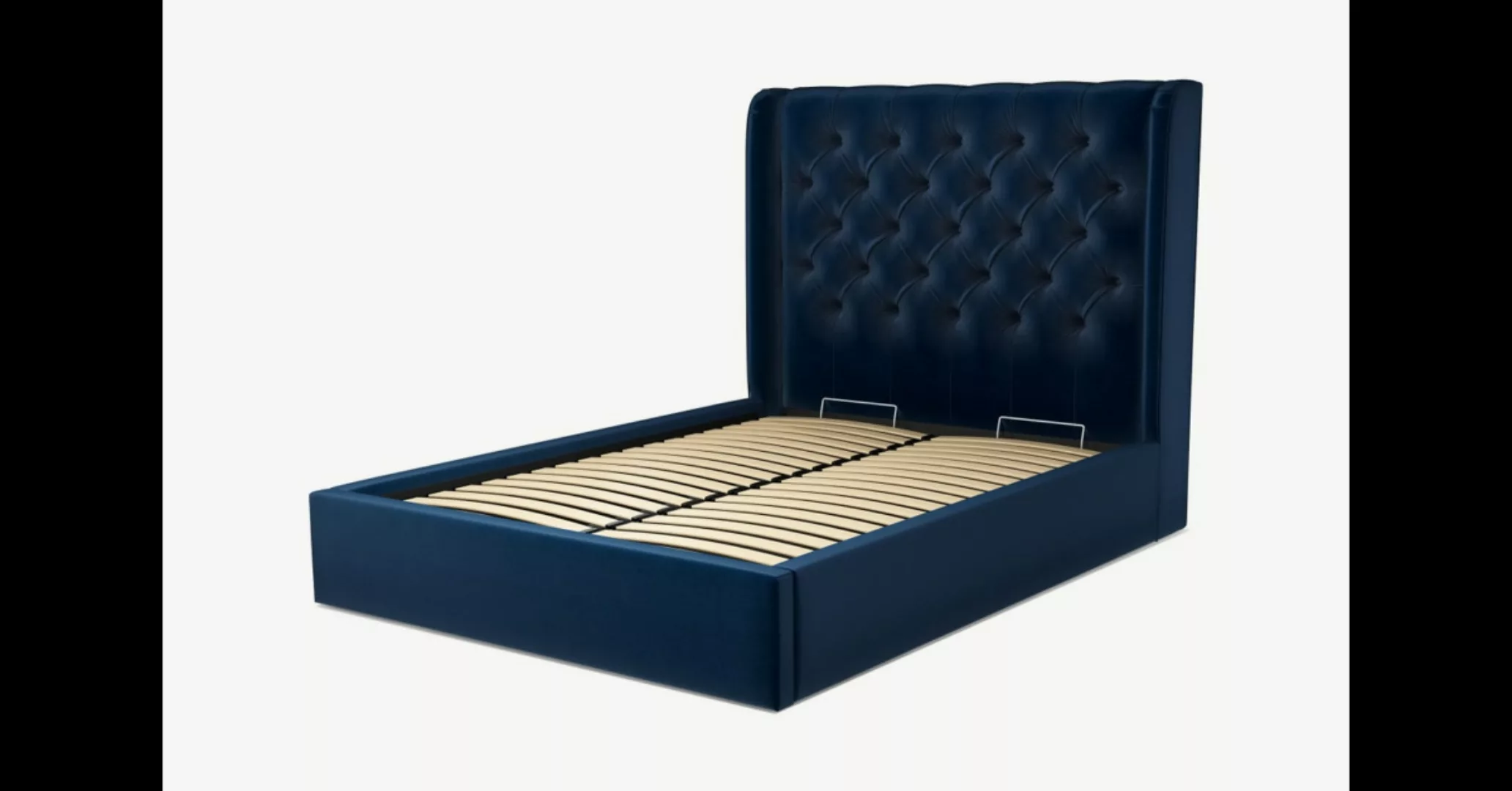 Romare Polsterbett mit Bettkasten (140 x 200 cm), Royalblau - MADE.com günstig online kaufen