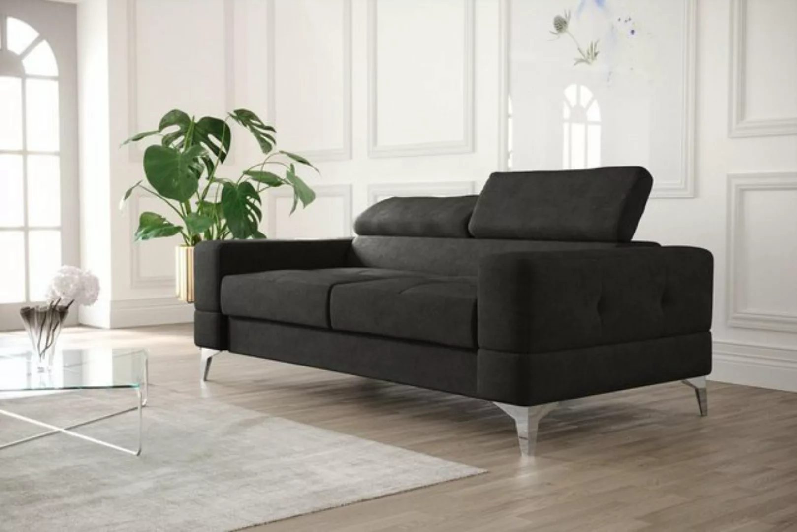 JVmoebel Sofa Schwarzer Zweisitzer Luxus Couch Moderne Wohnzimmer Sitzmöbel günstig online kaufen