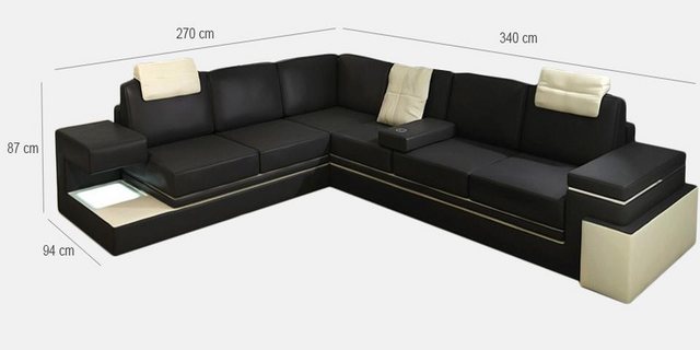 Xlmoebel Ecksofa Großes Wohnzimmer-Sofa mit Eckpolsterung in Textilbezug., günstig online kaufen