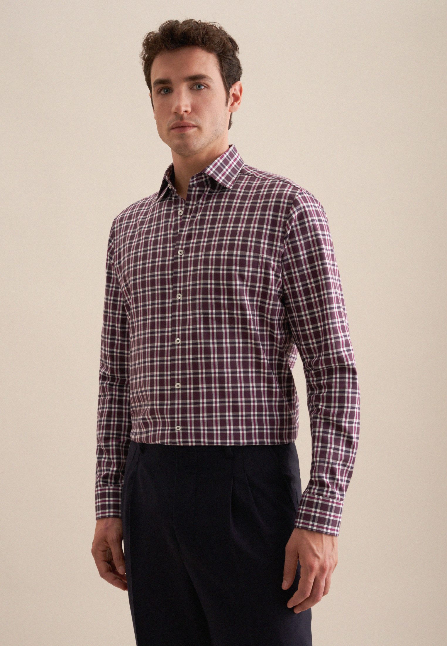 seidensticker Flanellhemd Regular Regular Langarm Button-Down-Kragen günstig online kaufen