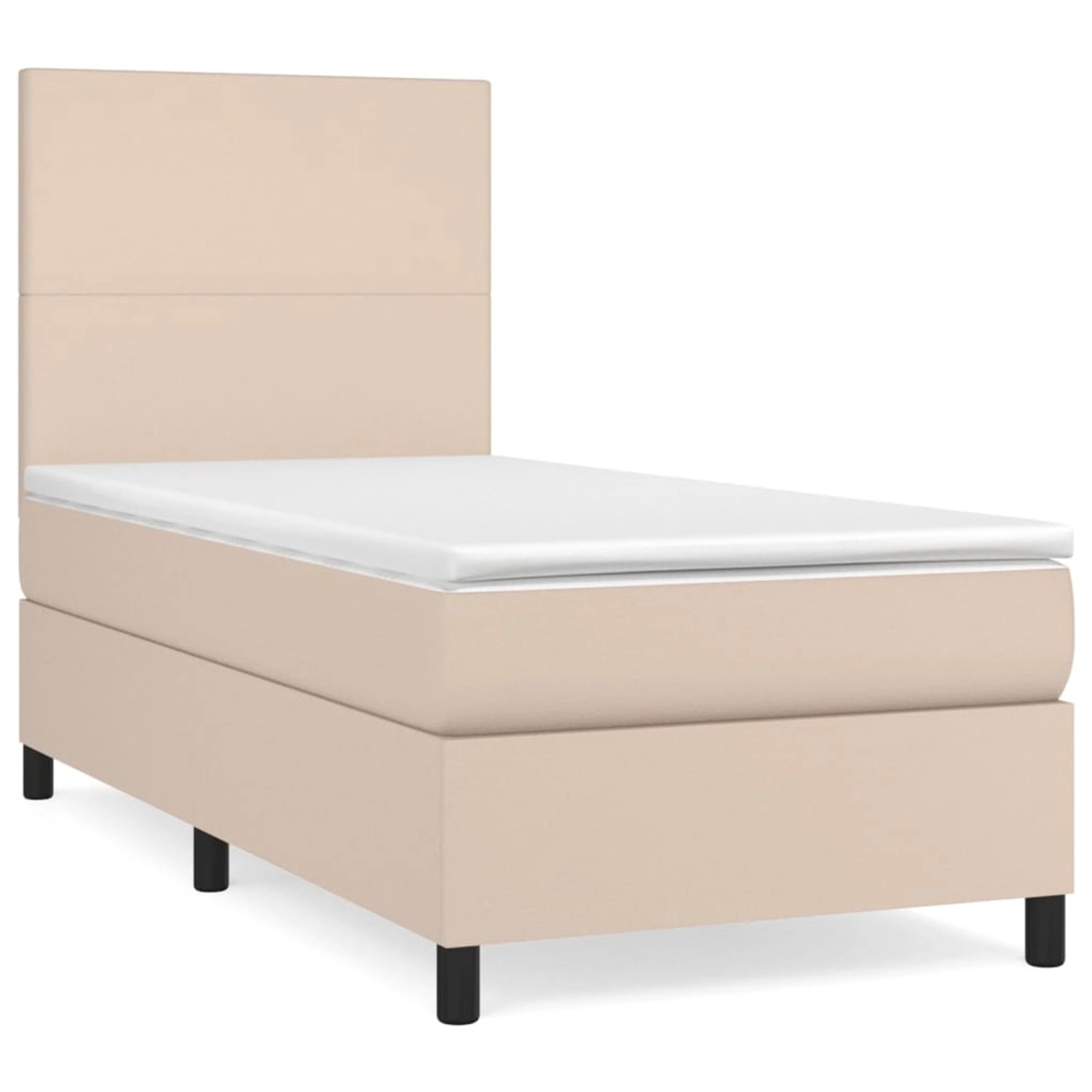 vidaXL Boxspringbett, Boxspringbett Matratze Cappuccino-Braun 100x200cm Kun günstig online kaufen